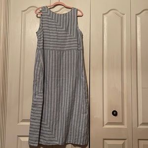 J. Jill Blue and White Linen Dress